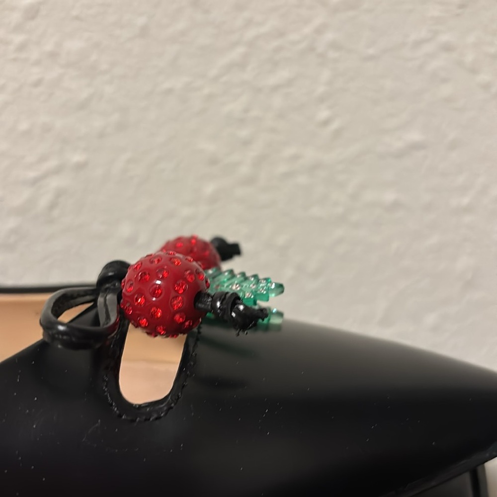 Coach Black Heels with Red Berry Detail - Picture 3 of 6